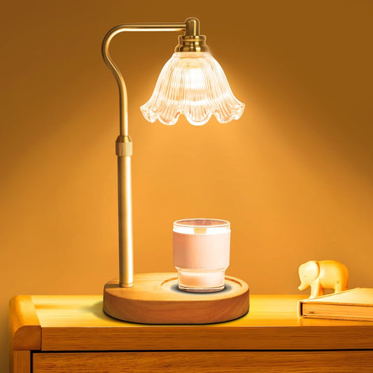 Candle Warmer Lamp, Electric Wax Candle Warmer with Timer and Adjustable Height, Dimmable Wax Melt Warmer with 2 Bulbs for Scented Jar Candles, Home Decor, and Mother’s Day Gifts